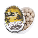 Bonbons  l'anis aromatiss  la rglisse - bote ovale dcore - boite de 50g