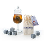 Verre dgustation spcial whisky et 8 glaons granit de bretagne - coffret 8 glaons + 1 verre 13cl