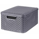 Curver botes de rangement style avec couvercle 3 pcs m anthracite