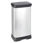 Curver poubelle duo  pdale deco 23l + 23l argent