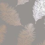 Dutch wallcoverings papier peint fawning feather gris et doré rose Dutch wallcoverings papier peint fawning feather gris et doré rose