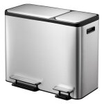 Eko poubelle  pdale ecocasa 30 + 15 l argent mat