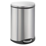 Eko poubelle  pdale shell 2x22 l argent mat