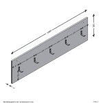 Fmd portemanteau mural 108, 9x1, 5x28, 1 cm chne artisanal