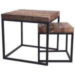 H&s collection ensemble de tables d'appoint 2 pcs teck H&s collection ensemble de tables d'appoint 2 pcs teck