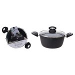 Excellent houseware casserole avec couvercle 24 cm aluminium forg
