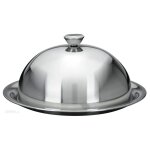 Excellent houseware plateau de service avec cloche acier inoxydable
