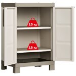 Keter armoire de rangement basse excellence beige et taupe 97 cm