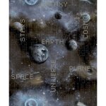 Noordwand papier peint good vibes galaxy planets and text bleu et noir
