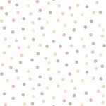 Noordwand papier peint mondo baby confetti dots rose, blanc et marron