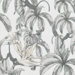 Noordwand papier peint topchic monkey jungle leaves gris et noir Noordwand papier peint topchic monkey jungle leaves gris et noir