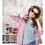 Noordwand papier peint urban friends & coffee wooden planks words