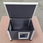 @pet maison d'extrieur pour chats xl 68, 5x54x51, 5 cm bois gris / blanc