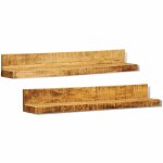 Vidaxl lot de 2 �tag�res murales en bois solide