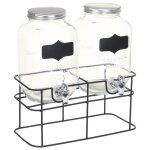 Vidaxl 2 pcs distributeurs de boissons avec support 2 x 4 l verre Vidaxl 2 pcs distributeurs de boissons avec support 2 x 4 l verre