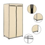 Vidaxl 2 pcs garde - robes crme 75x50x160 cm