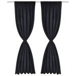 Vidaxl 2 pcs rideau blackout occultant noir tête à fente 135 x 245 cm Vidaxl 2 pcs rideau blackout occultant noir tête à fente 135 x 245 cm