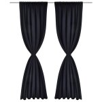Vidaxl 2 pcs rideau blackout occultant noir t�te � fente 135 x 245 cm
