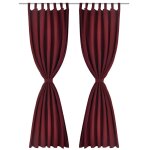 Vidaxl 2 pcs rideau � passant micro satin bordeaux 140 x 175 cm