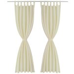 Vidaxl 2 pcs rideau � passant micro satin cr�me 140 x 245 cm