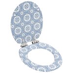 Vidaxl lot de 2 sièges wc mdf couvercle à fermeture douceur porcelaine Vidaxl lot de 2 sièges wc mdf couvercle à fermeture douceur porcelaine