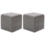 Vidaxl 2 pcs tables de chevet gris 30x30x30 cm similicuir