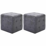Vidaxl 2 pcs tables de chevet gris 30x30x30 cm similicuir daim