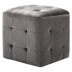 Vidaxl 2 pcs tables de chevet gris 30x30x30 cm tissu velours
