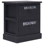 Vidaxl 2 pcs tables de chevet noir 38x28x45 cm bois de paulownia