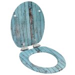 Vidaxl lot de 2 si�ges wc mdf couvercle � fermeture douceur vieux bois