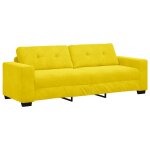 Vidaxl sofa 3 places jaune 220 cm velours