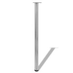 Vidaxl 4 pieds de table r�glables en hauteur 1100 mm nickel bross�
