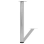 Vidaxl 4 pieds de table r�glables en hauteur 710 mm nickel bross�