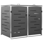 Vidaxl abri pour deux poubelles 138x77, 5x112, 5 cm inox