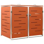 Vidaxl abri pour deux poubelles 138x77, 5x115 cm inox