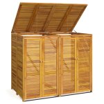 Vidaxl abri � poubelle double 140x89x117 cm bois massif d'acacia