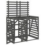 Vidaxl abri pour poubelle double sur roulettes gris bois massif de pin
