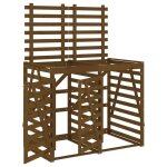 Vidaxl abri pour poubelle double sur roulettes marron miel bois pin