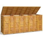 Vidaxl abri � poubelle quadruple 280x89x117 cm bois massif d'acacia