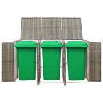 Vidaxl abri pour poubelle triple gris 207x80x117 cm résine tressée Vidaxl abri pour poubelle triple gris 207x80x117 cm résine tressée