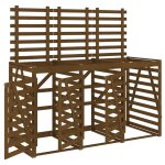 Vidaxl abri pour poubelle triple sur roulettes marron miel bois pin