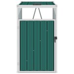 Vidaxl abri de poubelle vert 72x81x121 cm acier