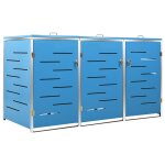 Vidaxl abri pour trois poubelles 207x77, 5x112, 5 cm inox