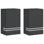 Vidaxl appliques murales d'ext�rieur 2 pcs noir acier inoxydable