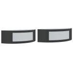 Vidaxl appliques murales d'extrieur 2 pcs noir acier inoxydable