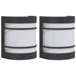 Vidaxl appliques murales d'ext�rieur 2 pcs noir acier inoxydable