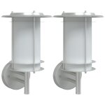 Vidaxl appliques murales d'ext�rieur 2pcs argent� acier inoxydable