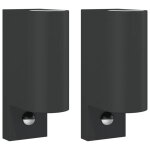 Vidaxl appliques murales d'extrieur avec capteurs 2 pcs noir