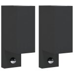 Vidaxl appliques murales d'extérieur avec capteurs 2 pcs noir Vidaxl appliques murales d'extérieur avec capteurs 2 pcs noir