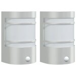 Vidaxl appliques murales d'ext�rieur et capteurs 2pcs acier inoxydable